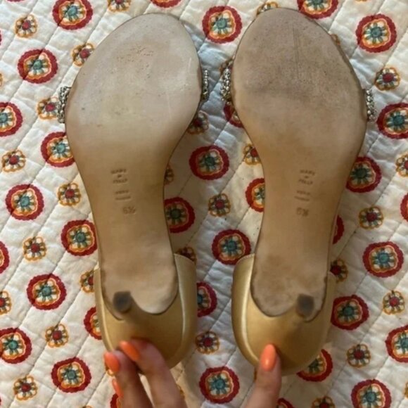 Butter Oyster Bed D'Orsays Wedding Shoes Pearl Italian Heels Size 6.5 - Picture 4 of 8